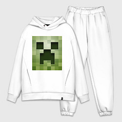 Мужской костюм оверсайз Мinecraft creeper, цвет: белый