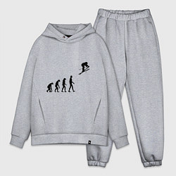 Мужской костюм оверсайз Эволюция лыжник