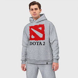 Мужской костюм оверсайз Dota 2: Logo, цвет: меланж — фото 2