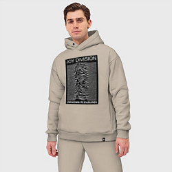 Мужской костюм оверсайз Joy Division: Unknown Pleasures, цвет: миндальный — фото 2