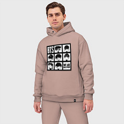 Мужской костюм оверсайз BTS: We are bulletproof, цвет: пыльно-розовый — фото 2