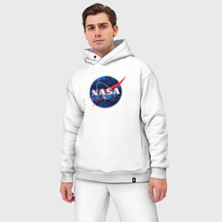 Мужской костюм оверсайз NASA: Cosmic Logo, цвет: белый — фото 2