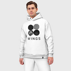 Мужской костюм оверсайз BTS Wings, цвет: белый — фото 2