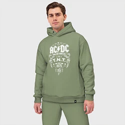 Мужской костюм оверсайз AC/DC: Run For Your Life, цвет: авокадо — фото 2