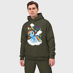 Мужской костюм оверсайз Rainbow Dash, цвет: хаки — фото 2