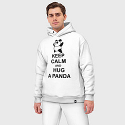 Мужской костюм оверсайз Keep Calm & Hug A Panda, цвет: белый — фото 2