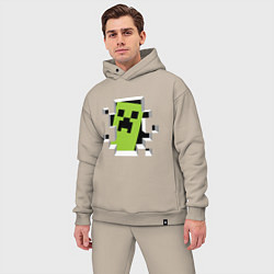 Мужской костюм оверсайз Crash Minecraft, цвет: миндальный — фото 2
