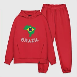 Мужской костюм оверсайз Brazil Country, цвет: красный