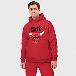 Мужской костюм оверсайз Chicago Bulls, цвет: красный — фото 2