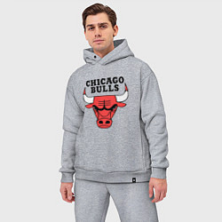 Мужской костюм оверсайз Chicago Bulls, цвет: меланж — фото 2