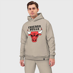 Мужской костюм оверсайз Chicago Bulls, цвет: миндальный — фото 2