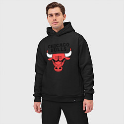 Мужской костюм оверсайз Chicago Bulls, цвет: черный — фото 2