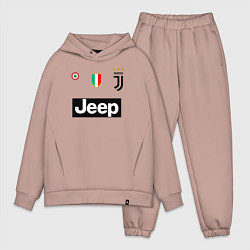 Мужской костюм оверсайз FC Juventus, цвет: пыльно-розовый