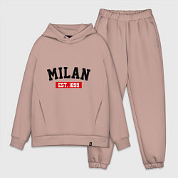 Мужской костюм оверсайз FC Milan Est. 1899, цвет: пыльно-розовый