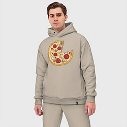 Мужской костюм оверсайз Пицца парная, цвет: миндальный — фото 2