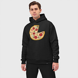 Мужской костюм оверсайз Пицца парная, цвет: черный — фото 2