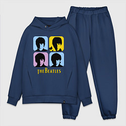 Мужской костюм оверсайз The Beatles: pop-art, цвет: тёмно-синий