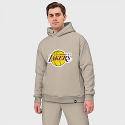 Мужской костюм оверсайз LA Lakers, цвет: миндальный — фото 2