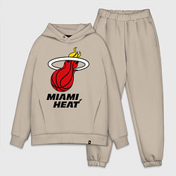 Мужской костюм оверсайз Miami Heat-logo, цвет: миндальный