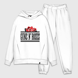 Мужской костюм оверсайз Guns n Roses: rose, цвет: белый