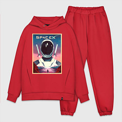 Мужской костюм оверсайз SpaceX: Astronaut, цвет: красный