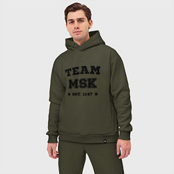 Мужской костюм оверсайз Team MSK est. 1147 цвета хаки — фото 2