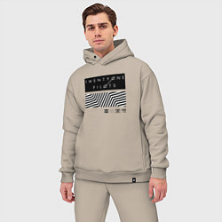 Мужской костюм оверсайз TOP: Geometry, цвет: миндальный — фото 2