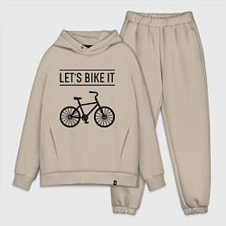 Мужской костюм оверсайз Lets bike it, цвет: миндальный