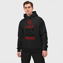 Мужской костюм оверсайз Keep Calm & Forza Milan, цвет: черный — фото 2