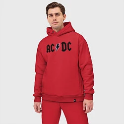 Мужской костюм оверсайз AC/DC, цвет: красный — фото 2