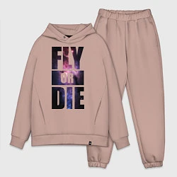 Мужской костюм оверсайз Fly or Die: Space, цвет: пыльно-розовый