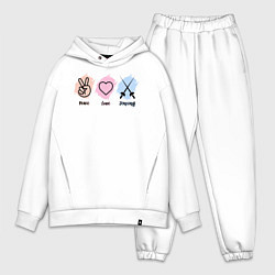 Мужской костюм оверсайз Peace, love, fencing