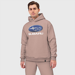 Мужской костюм оверсайз SUBARU, цвет: пыльно-розовый — фото 2