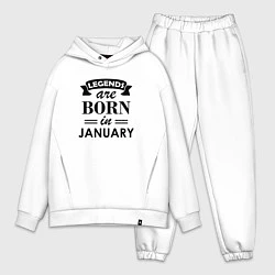 Мужской костюм оверсайз Legends are born in january, цвет: белый