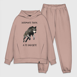 Мужской костюм оверсайз Волк, цвет: пыльно-розовый