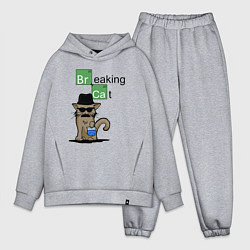 Мужской костюм оверсайз Breaking Cat, цвет: меланж