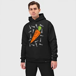 Мужской костюм оверсайз Морковка кролика, цвет: черный — фото 2