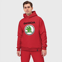 Мужской костюм оверсайз SKODA, цвет: красный — фото 2