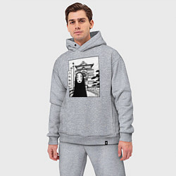 Мужской костюм оверсайз No-Face Spirited Away Ghibli, цвет: меланж — фото 2