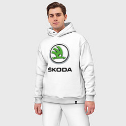 Мужской костюм оверсайз SKODA, цвет: белый — фото 2