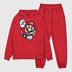 Мужской костюм оверсайз Mario цвета красный — фото 1