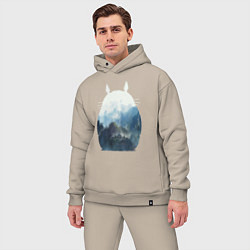 Мужской костюм оверсайз Тоторо, цвет: миндальный — фото 2