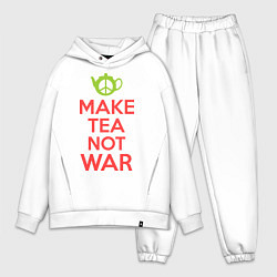 Мужской костюм оверсайз Make tea not war, цвет: белый