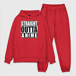 Мужской костюм оверсайз Straight Outta Anime, цвет: красный