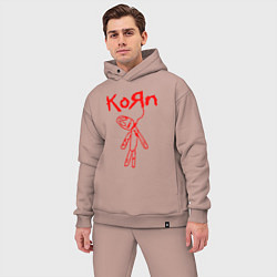 Мужской костюм оверсайз Korn, цвет: пыльно-розовый — фото 2