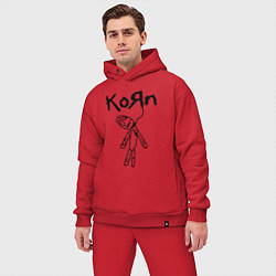 Мужской костюм оверсайз Korn, цвет: красный — фото 2