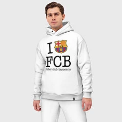 Мужской костюм оверсайз Barcelona FC, цвет: белый — фото 2