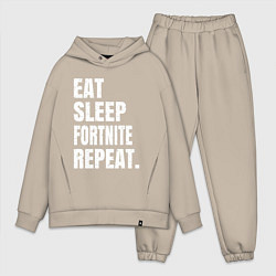 Мужской костюм оверсайз EAT SLEEP FORTNITE REPEAT, цвет: миндальный