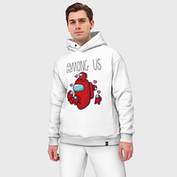 Мужской костюм оверсайз Among Us love baby, цвет: белый — фото 2