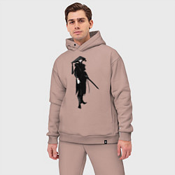 Мужской костюм оверсайз Самурай-кот, цвет: пыльно-розовый — фото 2